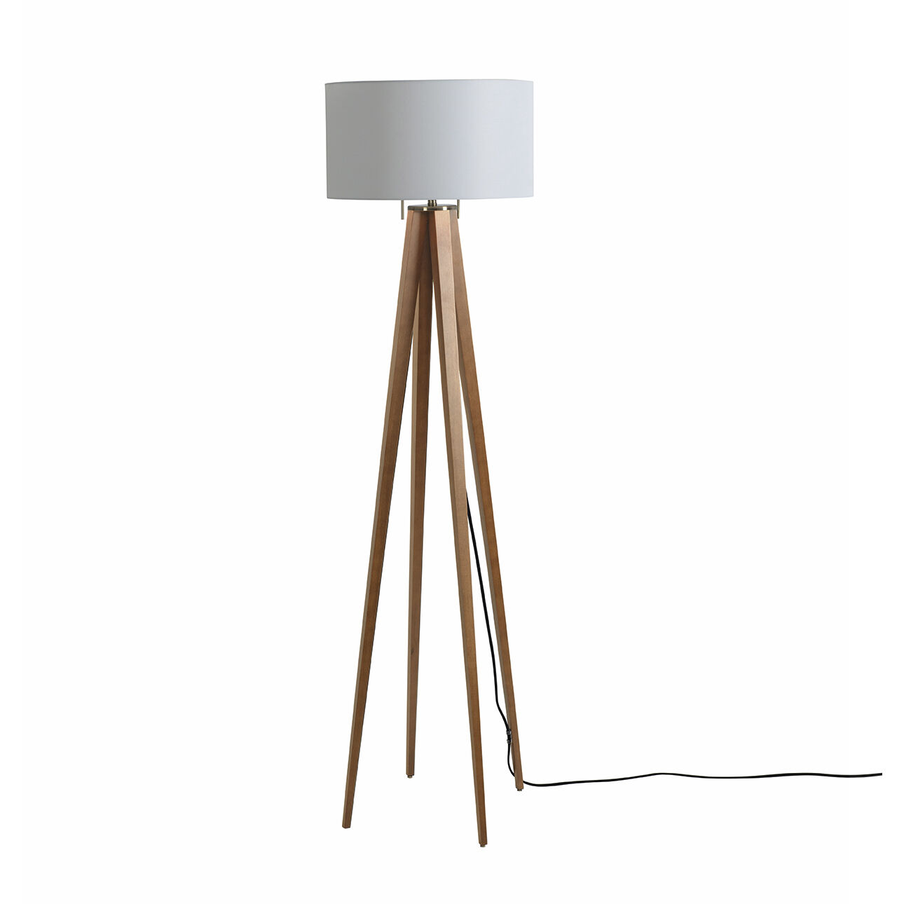 Quattro 61 inch 23.00 watt Natural Ash Wood and Weathered Brass Floor Lamp Portable Light